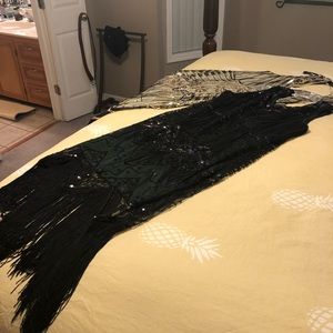 Black Beaded Evening Dress